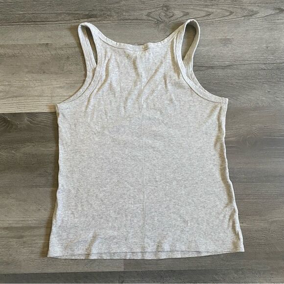 Universal Thread Ribbed Tank Top Small Marled Grey Cotton Stretch - Picture 8 of 11